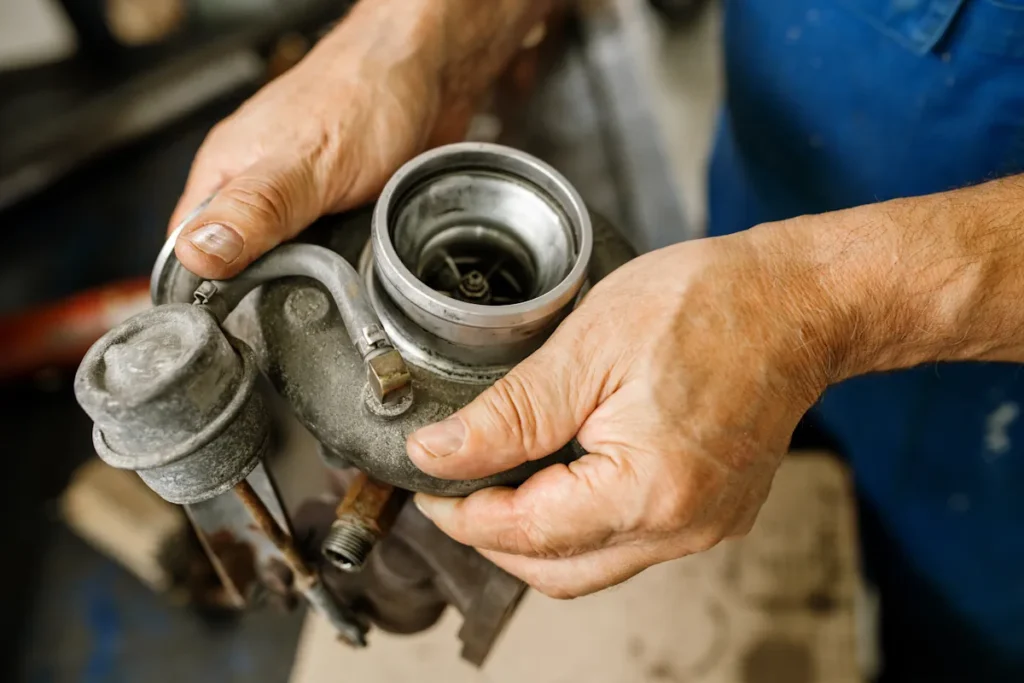 Un homme qui tient un turbo demandé dans la main